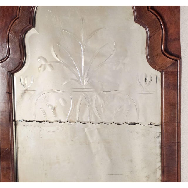 Early 19th Century Queen Anne Walnut Pier Mirror, England Circa 1800. For Sale - Image 5 of 6