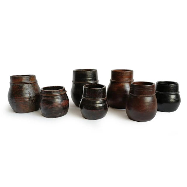 Rustic Vintage Nepal Wood Food Jar For Sale - Image 3 of 4