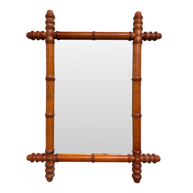 19th Century Faux Bamboo Mirror For Sale