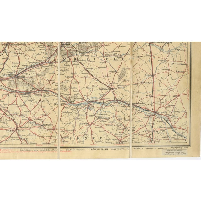 Antique Touraine Cycling Map by Edward Stanford, 1902 For Sale - Image 6 of 11