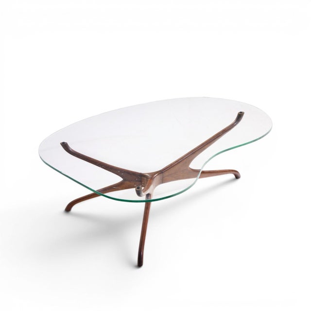 Brown Vladimir Kagan for Dreyfuss Mid Century Walnut Tri-Symmetric Coffee Table For Sale - Image 8 of 8