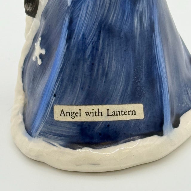 Vintage 1950s Goebel West Germany Petite Angel With Lantern Figurine – Blue Coat Holiday Cherub For Sale - Image 9 of 10