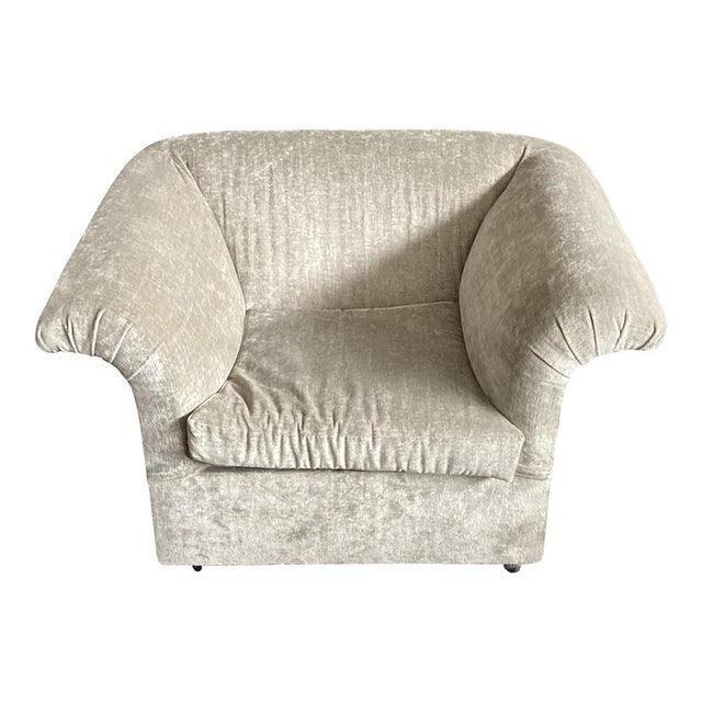 Beige Set of Vintage Armchairs in Beige Fabric, 1980s For Sale - Image 8 of 8