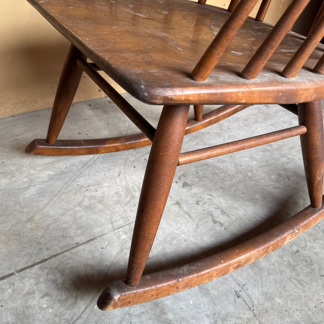 Mid-Century Modern Conant Ball Mid Century Wood Rocking Chair For Sale - Image 3 of 12