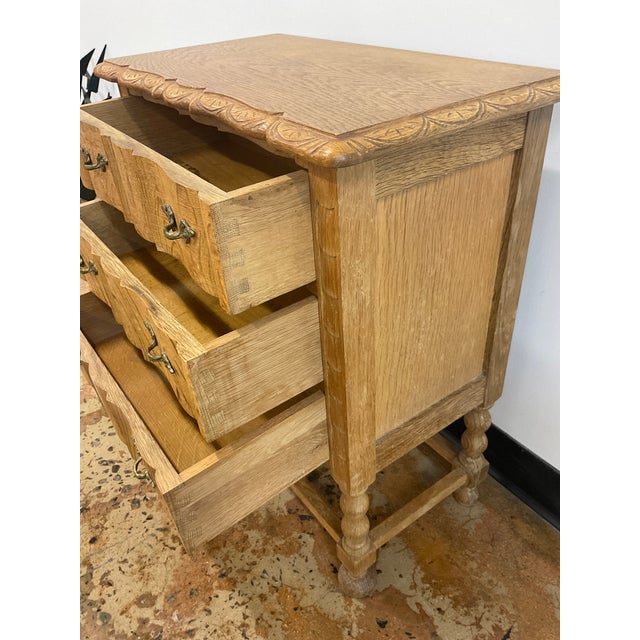 Wood 1970s Diminutive Oak Cabinet in Manner of Henning Kjaernulf For Sale - Image 7 of 17