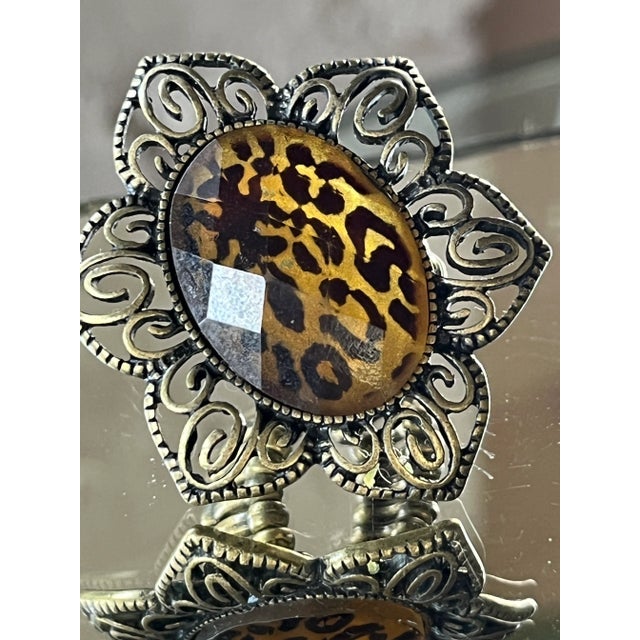2000 - 2009 Y2k Leopard-Print Cocktail Ring For Sale - Image 5 of 6