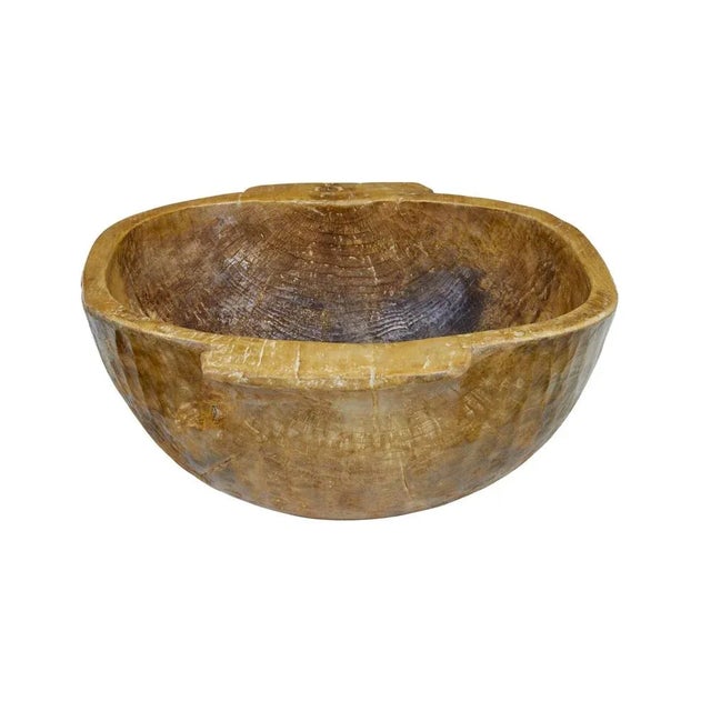 Large Early 20th Century Hand Carved Bowl For Sale - Image 5 of 7