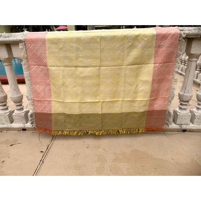 Arts & Crafts Vintage Handcrafted Wool Blanket, Poland For Sale - Image 3 of 12