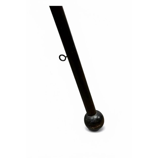 Campaign Vintage Mahogany Wood Coat & Hat Rack With Brass Hooks For Sale - Image 3 of 10