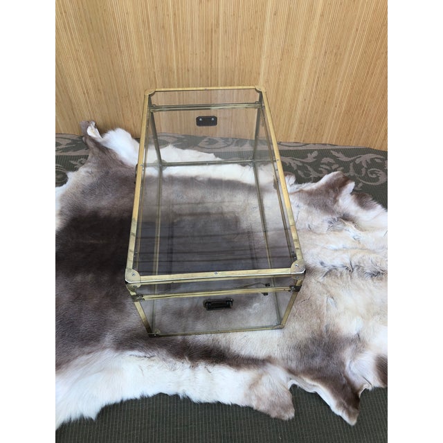 1970’s Lucite Steamer Trunk Brass Hardware & Aluminum Rivets for Solid