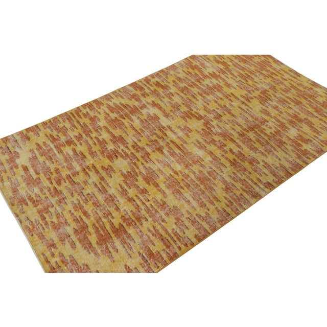 Rug & Kilim Vintage Turkish Rug in Gold With Rust Abstract Patterns - Rug & Kilim For Sale - Image 4 of 8