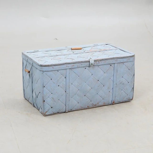 Blue Antique Basket, 1880 For Sale - Image 8 of 9