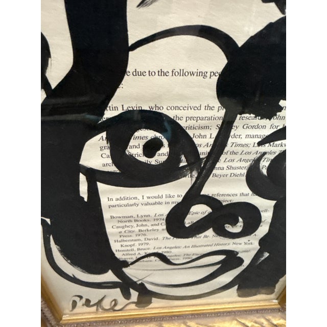 1970s 1970s Peter Keil Abstract Painting Pair on Newsprint For Sale - Image 5 of 7