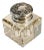 Lead Crystal Sterling Silver Inkwell With Repousee Lid For Sale