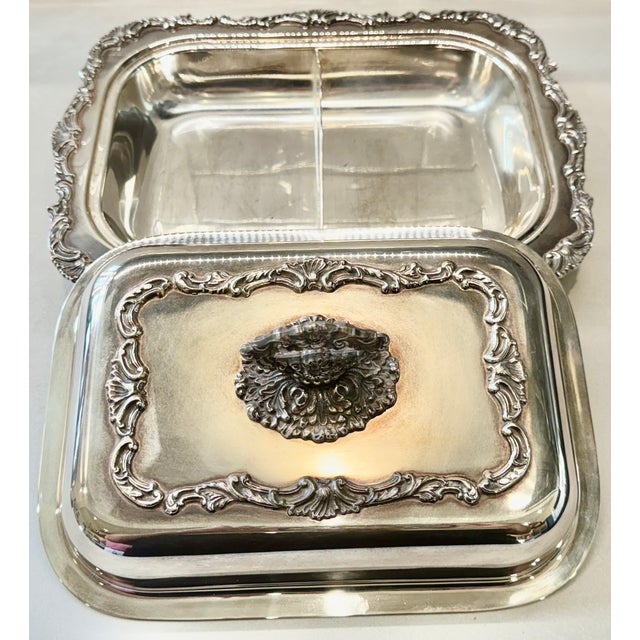 Mid 20th Century Mid 20th Century Ornate Silverplate Covered Serving Dish For Sale - Image 5 of 7