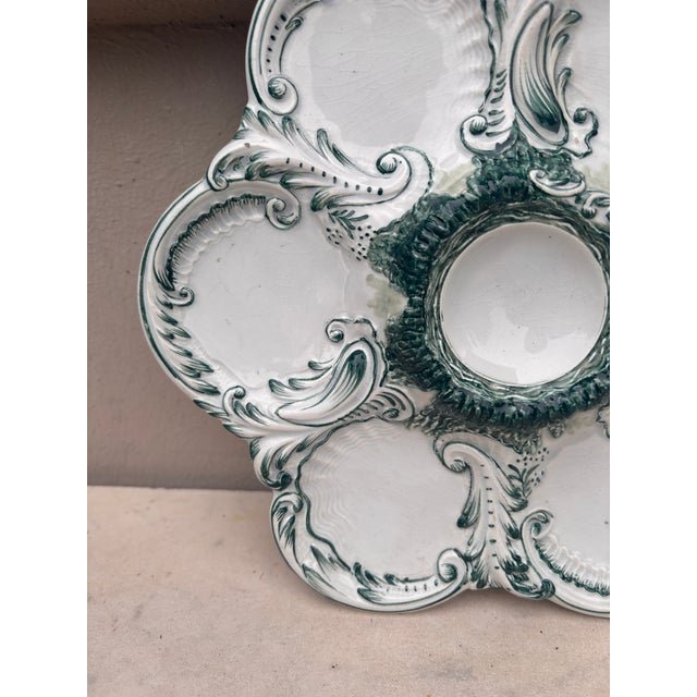 French French Majolica Oyster Plate, Circa 1890 For Sale - Image 3 of 4