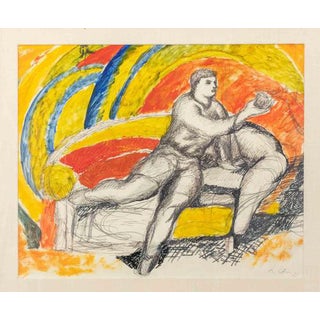 Sandro Chia, Boy, 1985, Mixed Media on Paper For Sale