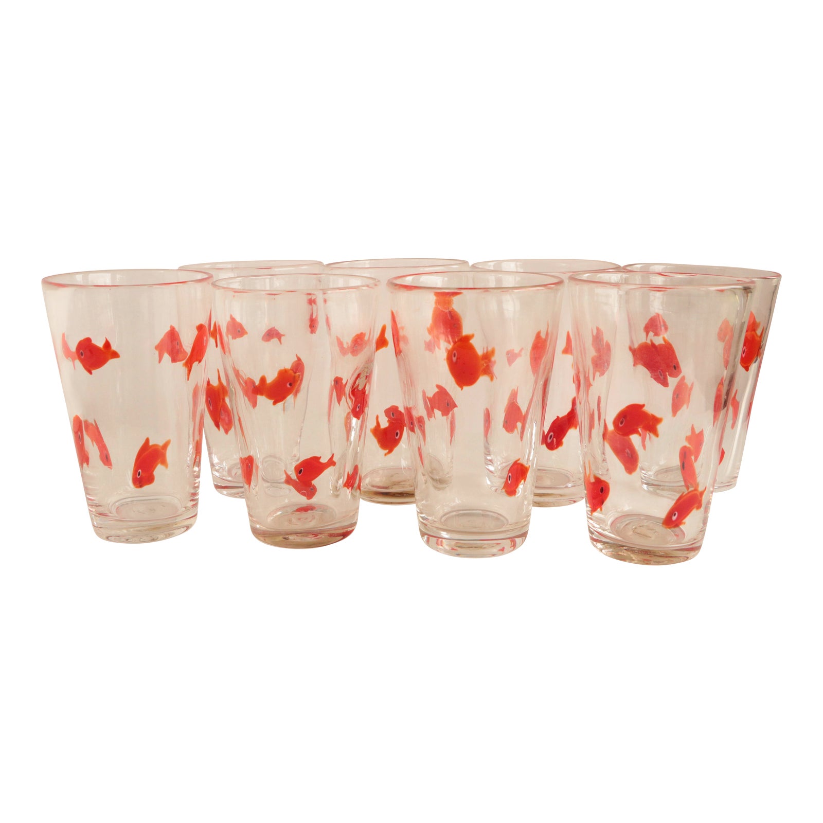 Crate & Barrel Goldfish Tumblers Set of 8 Chairish