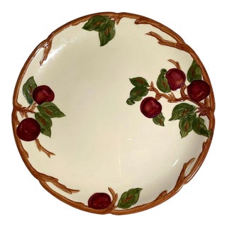 Franciscan Apple Round Platter (Chop Plate) - Red Apples & Green Leaves, Brown Scallop Trim, Usa Back Stamp For Sale