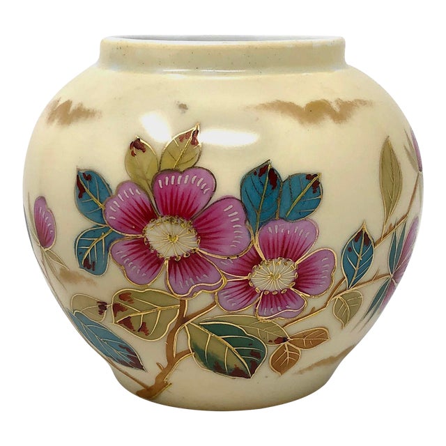 Antique Hand Painted Victoria Carlsbad Vase For Sale