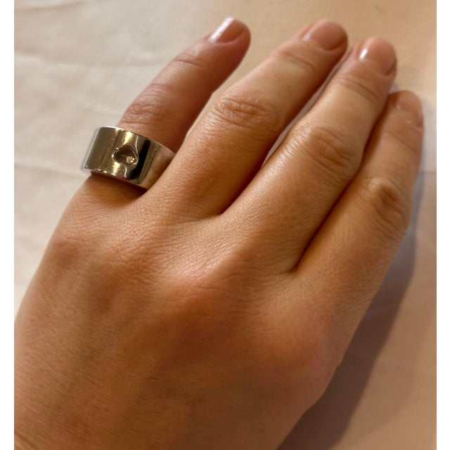 Chopard Happy Diamond 18k White Gold Floating Diamond Ring, Estate For Sale - Image 11 of 18