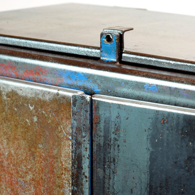 Vintage Industrial Iron Cabinet, 1970s For Sale - Image 10 of 15