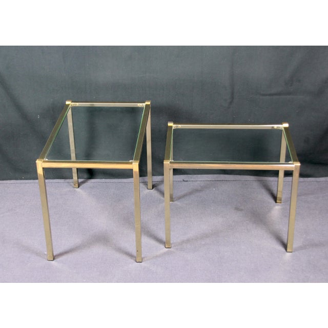 Brass Belgo Chrome Gold Plated Nesting Tables, Mid 20th Century - Set of 2 For Sale - Image 8 of 9