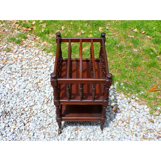 Vintage Mahogany Canterbury Magazine Rack Music Stand For Sale - Image 4 of 15