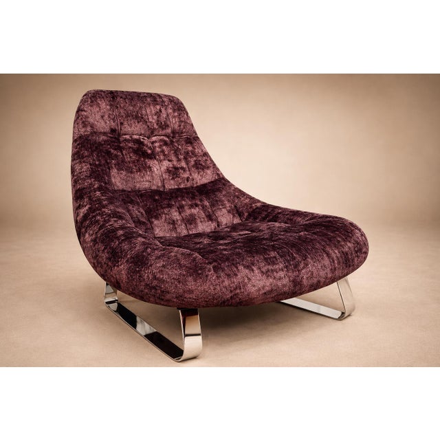 Mid-Century Modern Mp-163 “Earth” Lounge Chair With Ottoman in Tufted Mohair Upholstery, Percival Lafer, 1976 For Sale - Image 3 of 18