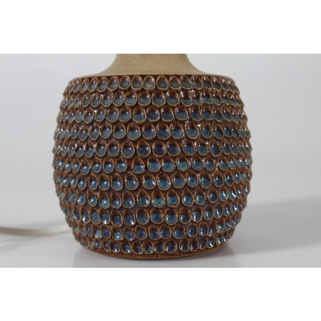 Blue Modern Danish Stoneware Table Lamp with Drop Shaped Design from Søholm, 1960s For Sale - Image 8 of 11