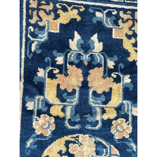 Antique Chinese Cotton and Wool Rug For Sale - Image 3 of 18