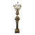 21st Century French Style Marble Pedestal and Candelabra With Brass Accents - 2 Pieces For Sale