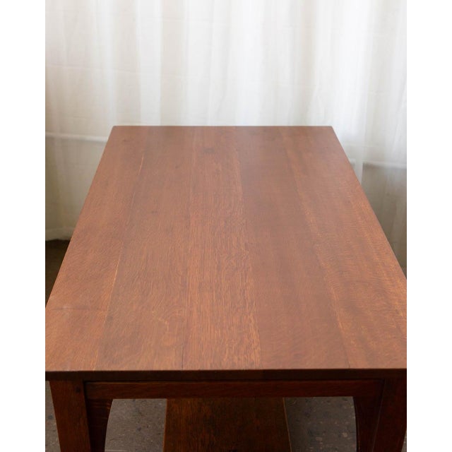 Wood Gustav Stickley Mission Oak Arts & Crafts Writing Desk or Library Table, Circa 1900 For Sale - Image 7 of 18