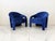 Blue "Elephant Chairs" by Weiman, Style of Vladimir Kagan in Blue Velvet, 1990's For Sale - Image 8 of 9