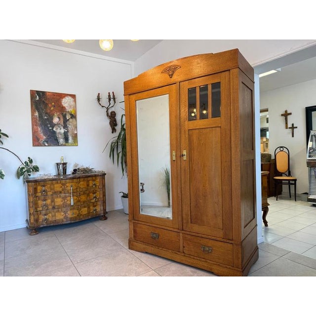 Art Nouveau Mirrored Wardrobe, 1890s For Sale - Image 18 of 18