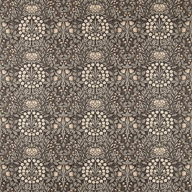 Morris & Co. Daisy & Oak Fabric in Ink/Graphite - a sample For Sale