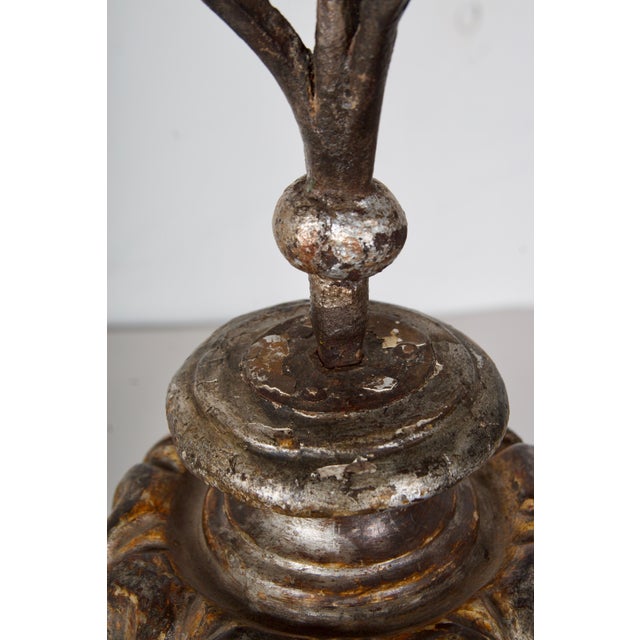 Late 19th Century Italian Baroque Style Silver Gilt Pricket Sticks- a Pair For Sale - Image 9 of 12