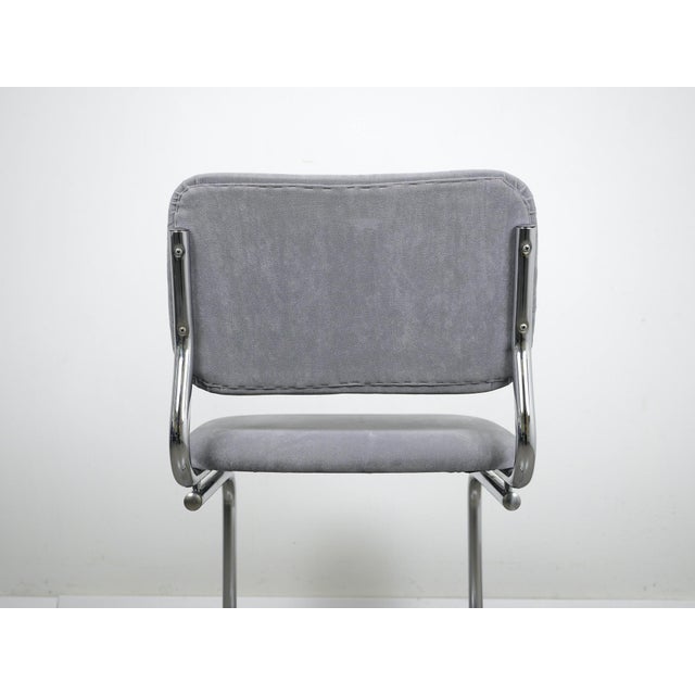 Steel Tube Cantilever Chairs with Grey Fabric Upholstery, Germany, 1970s, Set of 2 For Sale - Image 14 of 18