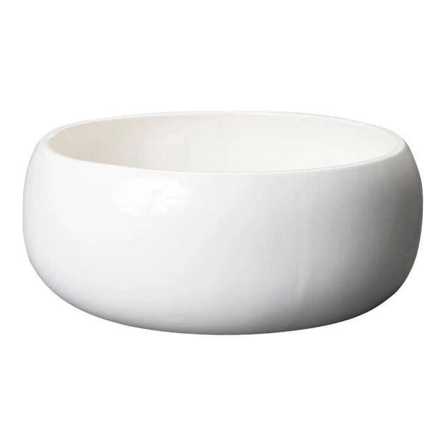 Mid 20th Century Large White Ceramic Bowl For Sale