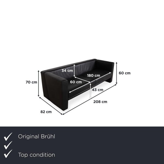 with this Brühl Visavis three-seater sofa, you're getting a piece that focuses entirely on clean, rectangular lines. The...