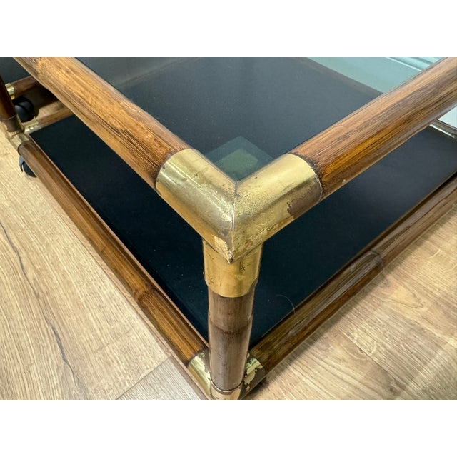 Bamboo and Glass Coffee Tables, 1970s, Set of 2 For Sale - Image 6 of 12