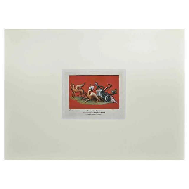 Vincenzo Aloja, Ancient Roman Fresco, Original Etching, 18th-Century For Sale