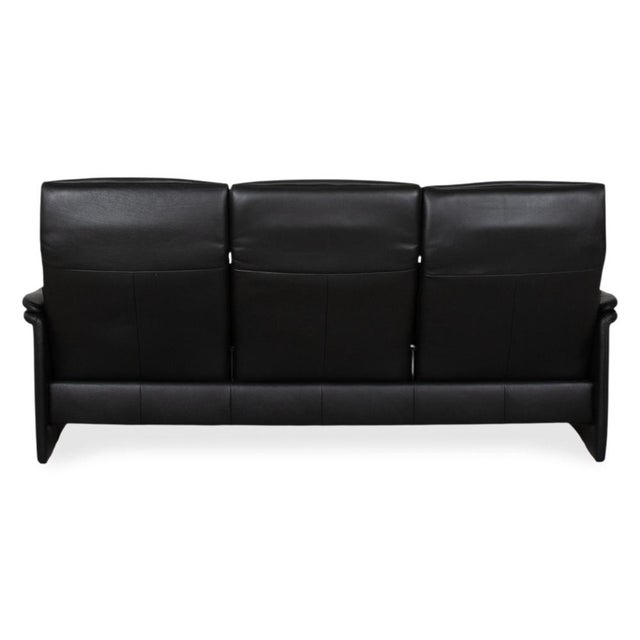 Lugano Black Leather Sofa from Erpo For Sale - Image 14 of 16