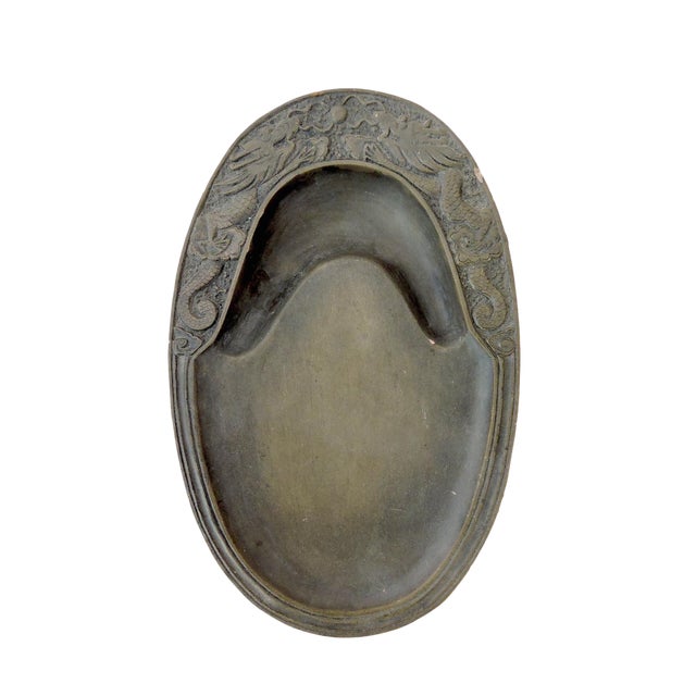 Chinese Double Sided 'Duan' Inkstone With Turtle & Dragons For Sale