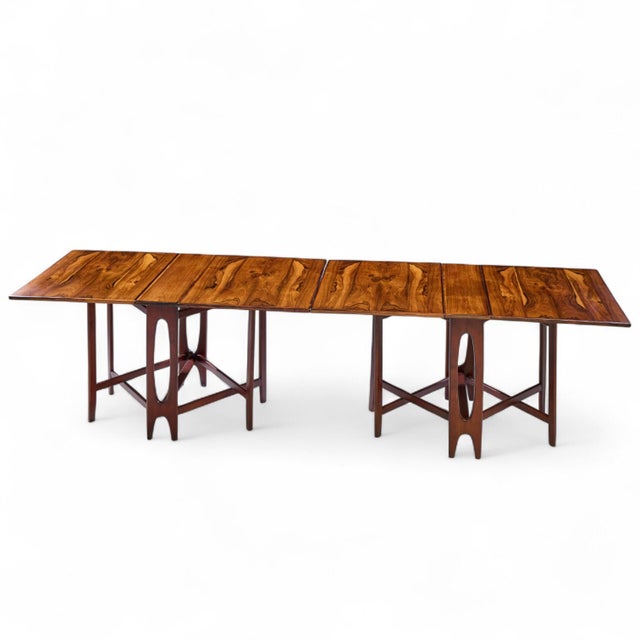 Bendt Winge Mid Century Norwegian Rosewood Drop-Leaf Rosewood Dining Table - Pair For Sale - Image 17 of 17