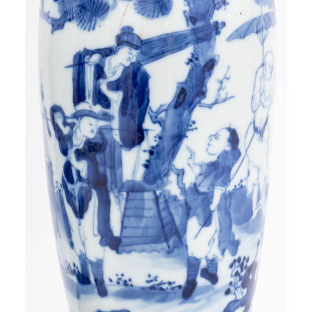 Chinese Blue & White Porcelain Vases, Near Pair For Sale - Image 4 of 12