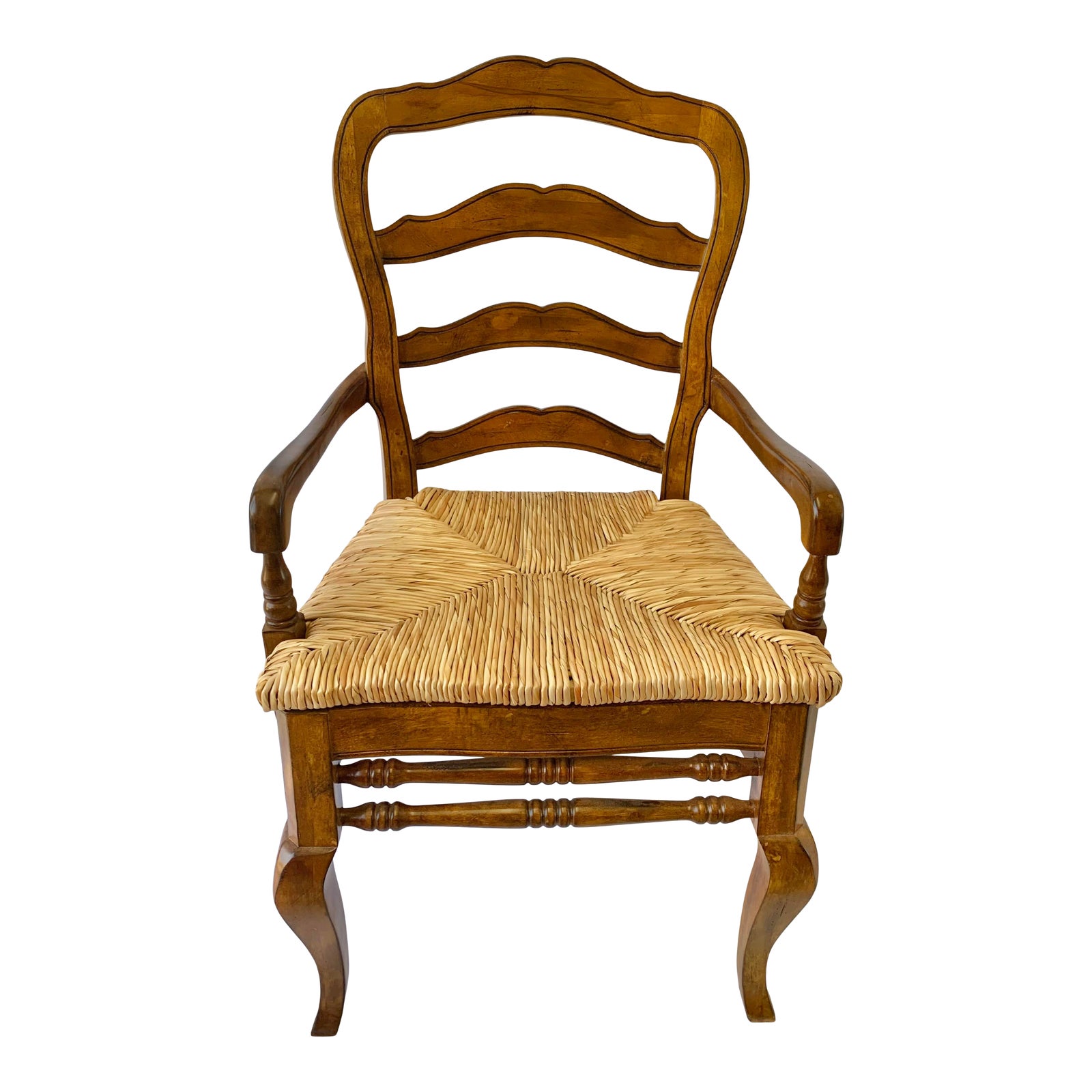 Ballard Designs Rush Seat Armchair Chairish