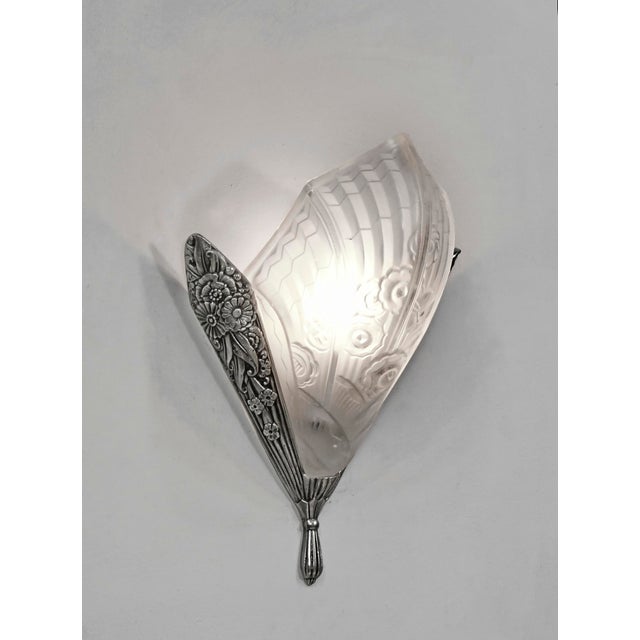 Ezan Pair of 1930s French Art Deco Wall Sconces by Ejg Jean Gauthier - 3 Pairs Available For Sale - Image 4 of 10