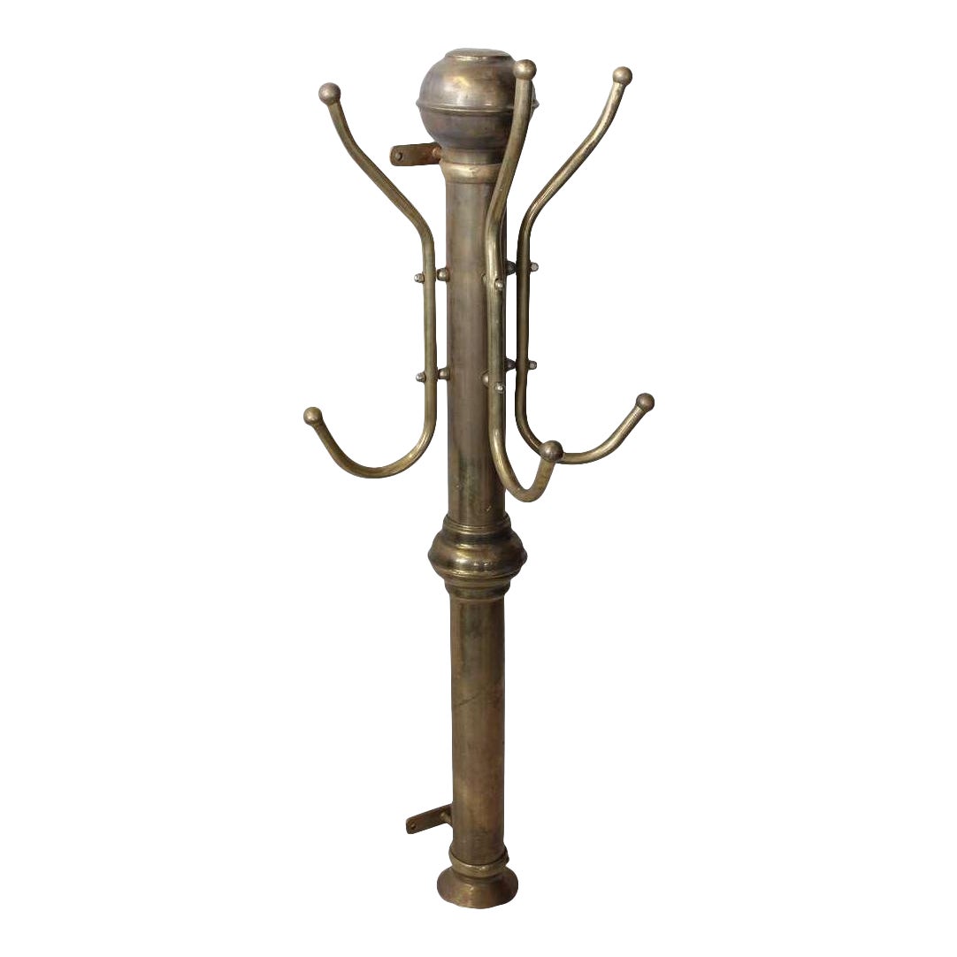 1900's Brass Coat & Hat Wall Rack Chairish