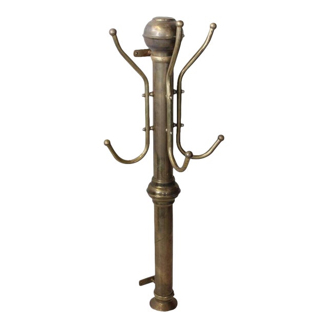 1900's Brass Coat & Hat Wall Rack Chairish